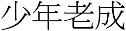 少年老成 (宋體矢量字庫)