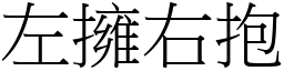 左擁右抱 (宋體矢量字庫)