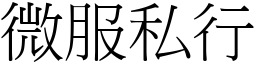 微服私行 (宋體矢量字庫)