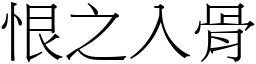 恨之入骨 (宋體矢量字庫)