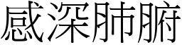 感深肺腑 (宋體矢量字庫)