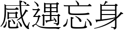 感遇忘身 (宋體矢量字庫)