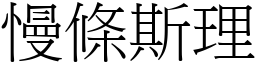 慢條斯理 (宋體矢量字庫)