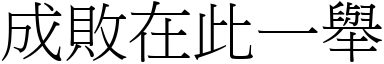 成敗在此一舉 (宋體矢量字庫)