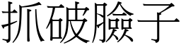 抓破臉子 (宋體矢量字庫)