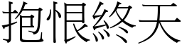 抱恨終天 (宋體矢量字庫)