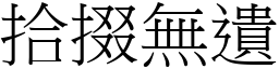 拾掇無遺 (宋體矢量字庫)