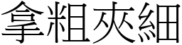拿粗夾細 (宋體矢量字庫)