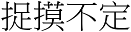 捉摸不定 (宋體矢量字庫)