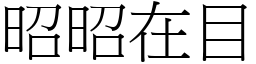 昭昭在目 (宋體矢量字庫)