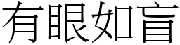 有眼如盲 (宋體矢量字庫)