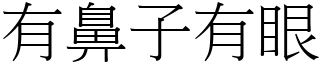 有鼻子有眼 (宋體矢量字庫)