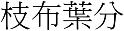 枝布葉分 (宋體矢量字庫)
