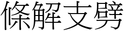 條解支劈 (宋體矢量字庫)