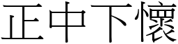 正中下懷 (宋體矢量字庫)