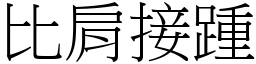 比肩接踵 (宋體矢量字庫)