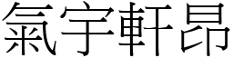 氣宇軒昂 (宋體矢量字庫)