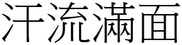 汗流滿面 (宋體矢量字庫)