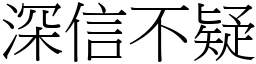 深信不疑 (宋體矢量字庫)