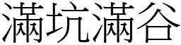 滿坑滿谷 (宋體矢量字庫)