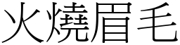 火燒眉毛 (宋體矢量字庫)