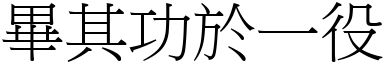 畢其功於一役 (宋體矢量字庫)