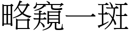 略窺一斑 (宋體矢量字庫)