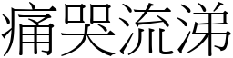 痛哭流涕 (宋體矢量字庫)