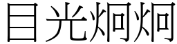 目光炯炯 (宋體矢量字庫)