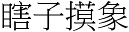 瞎子摸象 (宋體矢量字庫)