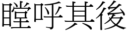 瞠呼其後 (宋體矢量字庫)