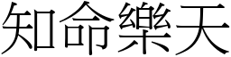 知命樂天 (宋體矢量字庫)