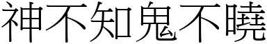 神不知鬼不曉 (宋體矢量字庫)