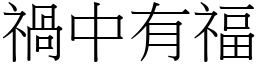 禍中有福 (宋體矢量字庫)