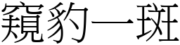 窺豹一斑 (宋體矢量字庫)