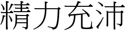 精力充沛 (宋體矢量字庫)