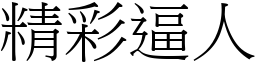 精彩逼人 (宋體矢量字庫)