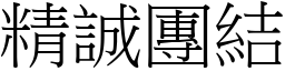 精誠團結 (宋體矢量字庫)