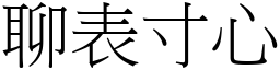 聊表寸心 (宋體矢量字庫)