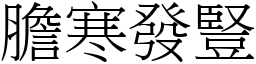 膽寒發豎 (宋體矢量字庫)