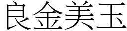 良金美玉 (宋體矢量字庫)