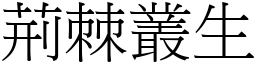荊棘叢生 (宋體矢量字庫)