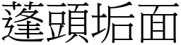 蓬頭垢面 (宋體矢量字庫)
