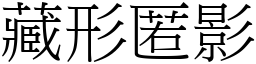 藏形匿影 (宋體矢量字庫)