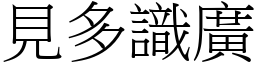 見多識廣 (宋體矢量字庫)