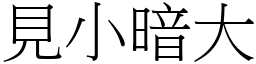 見小暗大 (宋體矢量字庫)