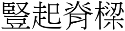 豎起脊樑 (宋體矢量字庫)