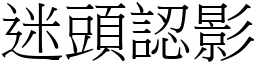 迷頭認影 (宋體矢量字庫)