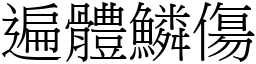 遍體鱗傷 (宋體矢量字庫)