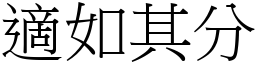 適如其分 (宋體矢量字庫)